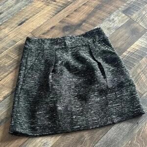 LOFT Black and Gray Mini Skirt